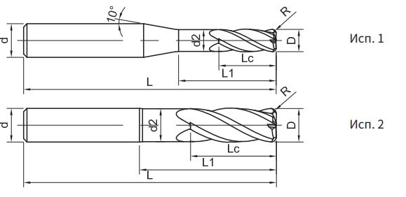 SH260-RN4-2-12-0.2-H Фреза монолитная твердосплавная Gesac