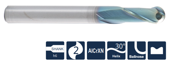 UP300-B2-06012B Фреза монолитная твердосплавная Сферическая Gesac