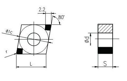 Эскиз: CNGA120408-1GT-DNN105P Токарная пластина PCD Gesac