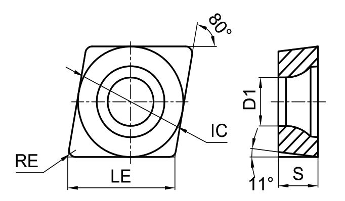 Эскиз: CPGT09T304-GP-GM3225 Токарная пластина для точения Gesac