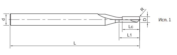 Эскиз: DNM100-RS1-02002 Фреза монолитная твердосплавная Gesac