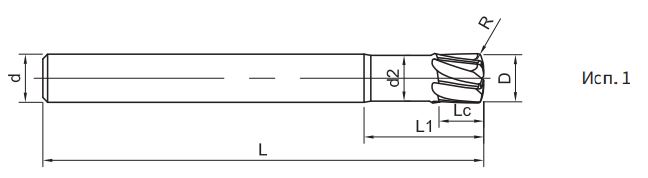 Эскиз: FH200-RH6-20013-H Фреза монолитная твердосплавная Gesac
