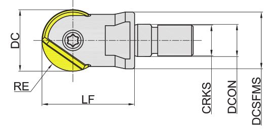 Эскиз: MBA100-012R01M06-QT12 Корпус фрезы Gesac