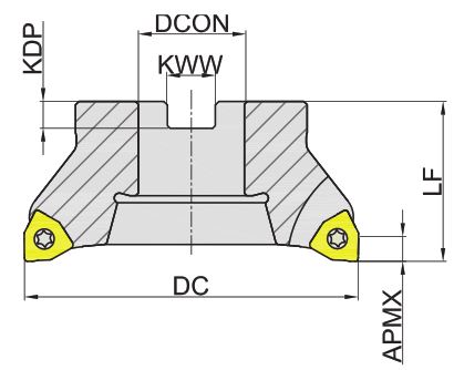 Эскиз: MEE190-100R08B32-WN08 Корпус фрезы Gesac