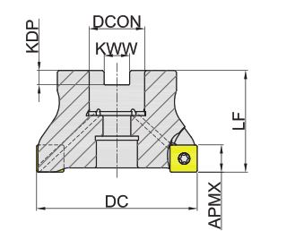 Эскиз: MES190-063R05A22-SD14 Корпус фрезы Gesac