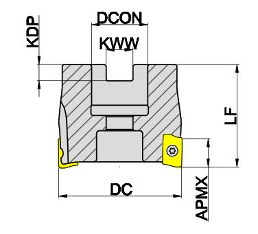 Эскиз: MET190-063R06A22-AD18 Корпус фрезы Gesac