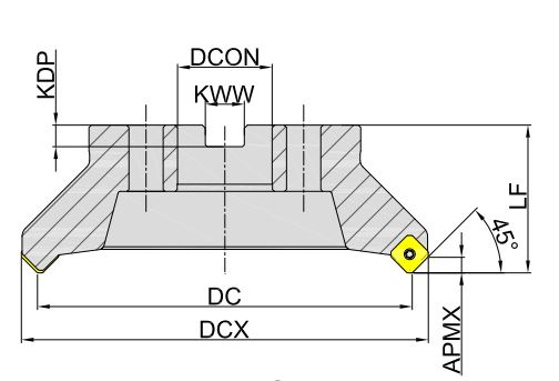 Эскиз: MFA145-200R12C60-SE13 Корпус фрезы Gesac