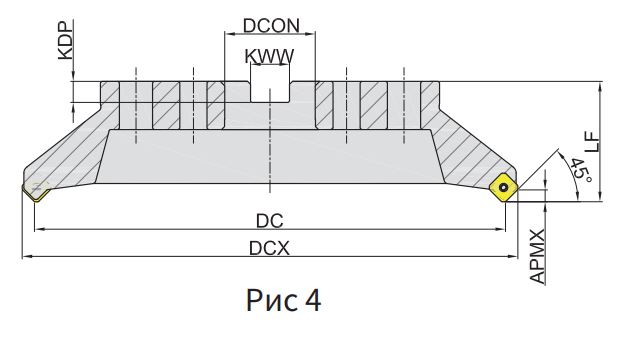 Эскиз: MFB245-315L20D60-SN12 Корпус фрезы Gesac