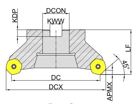 Эскиз: MFC145-100R11B32-HN09 Корпус фрезы Gesac