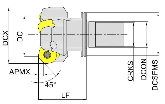 Эскиз: MFC145-032R03M16-HN06 Корпус фрезы Gesac