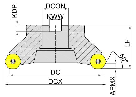 Эскиз: MFC160-125R12B40-HN06 Корпус фрезы Gesac
