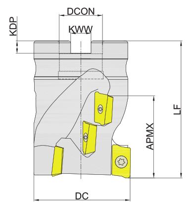 Эскиз: MHB190-050R03A22-AP16 Корпус фрезы Gesac