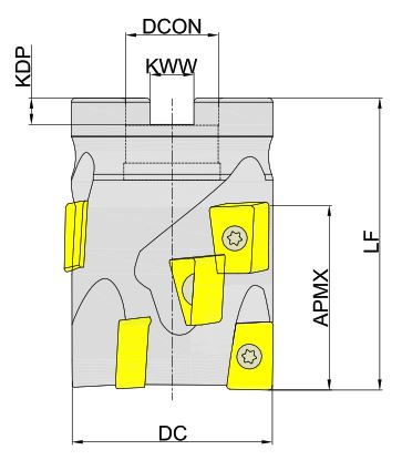 Эскиз: MHC190-080R05A32-AN16 Корпус фрезы Gesac