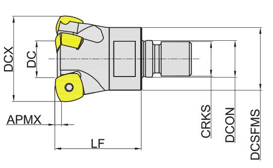 Эскиз: MKB113-032R02M16-SD12 Корпус фрезы Gesac