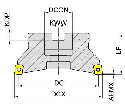 Эскиз: MKF115-080R08A27-LN12 Корпус фрезы Gesac