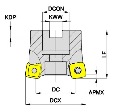 Эскиз: MKT113-080R08A27-SO12 Корпус фрезы Gesac
