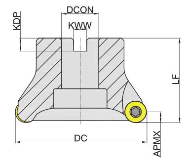 Эскиз: MPB100-100R07B32-RP16 Корпус фрезы Gesac