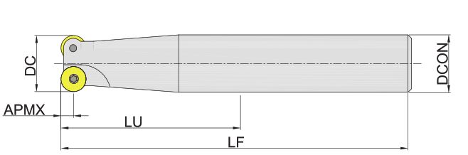 Эскиз: MPB100-020R02P20-RP10 Корпус фрезы Gesac