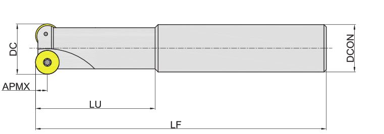 Эскиз: MPC100-020R02P20-RC10 Корпус фрезы Gesac