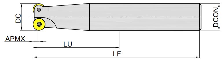 Эскиз: MPS100-032R03P32-RP12L-DB  Корпус фрезы Gesac