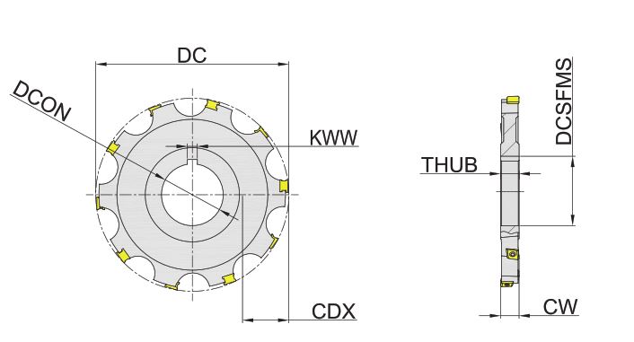 Эскиз: MSA110-080R06K27-CN07 Корпус фрезы Gesac