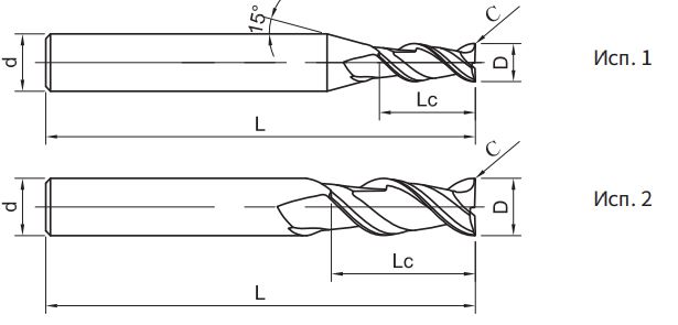 Эскиз: PP300-C2-02002 Фреза монолитная твердосплавная Gesac