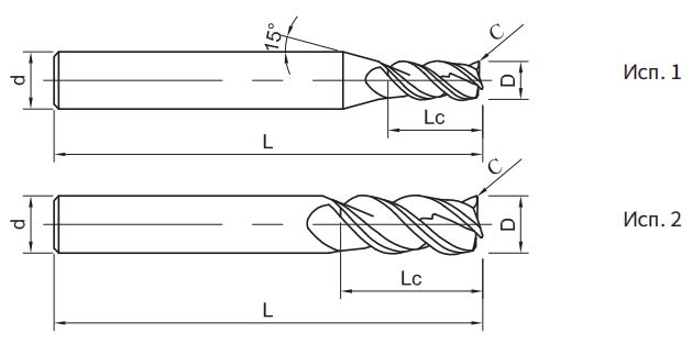Эскиз: PP300-C3-08020 Фреза монолитная твердосплавная Gesac