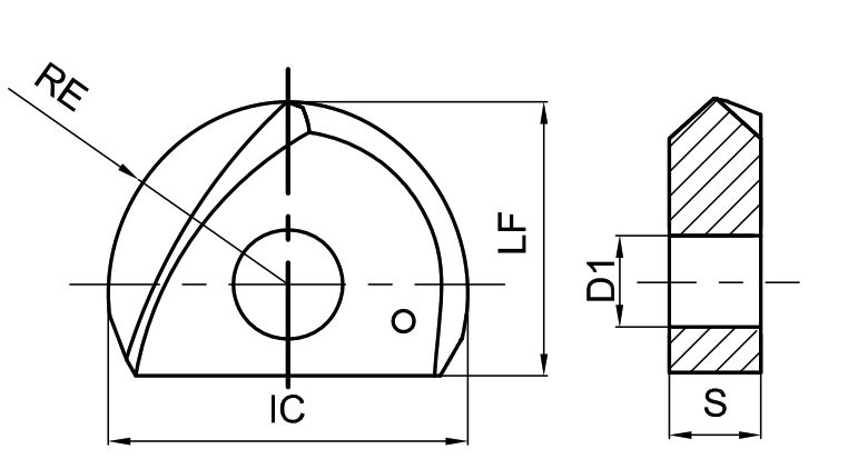 Эскиз: QTD3207-S-T-GH4115 Пластина фрезерная Gesac