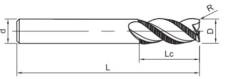 Эскиз: SA210-NR-10003 Фреза монолитная твердосплавная Gesac