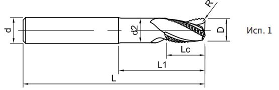 Эскиз: SA210-WR-25020B Фреза монолитная твердосплавная Gesac