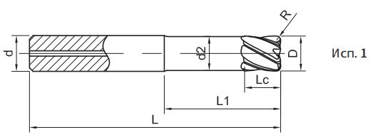 Эскиз: SA300-WF-IC-RN6-25030B Фреза монолитная твердосплавная Gesac