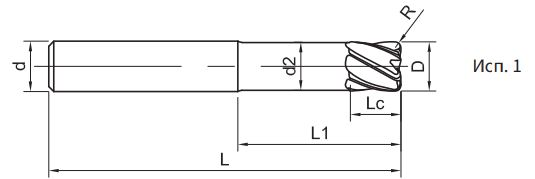 Эскиз: SA300-WF-RN6-25040 Фреза монолитная твердосплавная Gesac