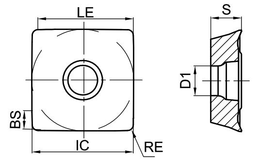 Эскиз: SDKT14T3PEER-GM-GA4225 Пластина фрезерная Gesac