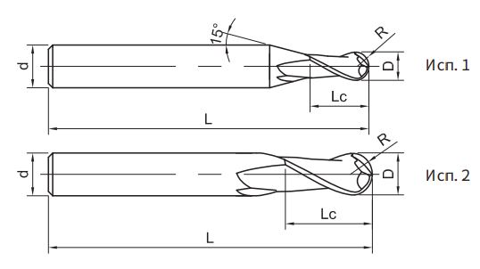 Эскиз: SH160-B2-16026 Фреза монолитная твердосплавная Gesac
