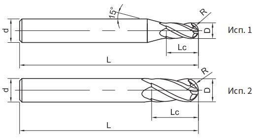 Эскиз: SH160-B4-16026 Фреза монолитная твердосплавная Gesac