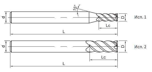 Эскиз: SH160-SH4-12035 Фреза монолитная твердосплавная Gesac