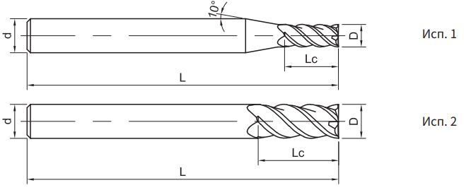 Эскиз: SH260-SH4A-20-150-H Фреза монолитная твердосплавная Gesac