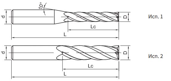 Эскиз: SH260-SL4-10-40-H Фреза монолитная твердосплавная Gesac