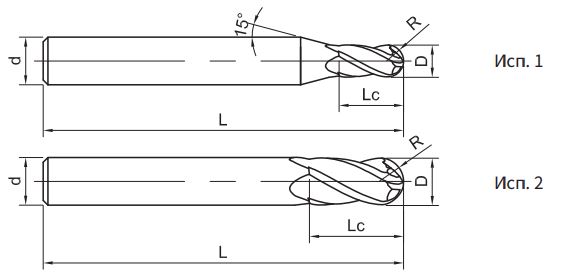 Эскиз: SH360-B4-16-32-K Фреза монолитная твердосплавная Gesac