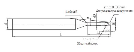 Эскиз: SHM200-RN2-3-18-0.2-K Фреза монолитная твердосплавная Gesac