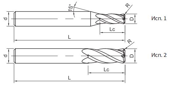 Эскиз: SN200-R4-02005 Фреза монолитная твердосплавная Gesac