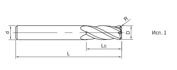 Эскиз: SN200-RH4-16040 Фреза монолитная твердосплавная Gesac