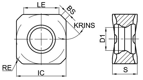 Эскиз: SNEU1206ANEN-GM-GK4125 Пластина фрезерная Gesac