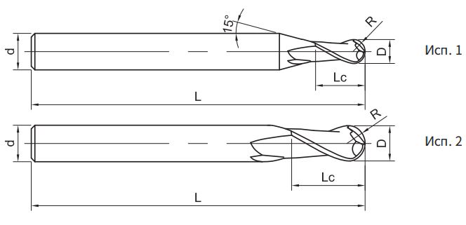 Эскиз: SP210-BH2-06012 Фреза монолитная твердосплавная Gesac