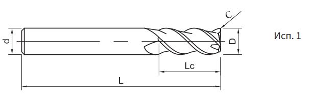 Эскиз: SP210-C3-10030 Фреза монолитная твердосплавная Gesac