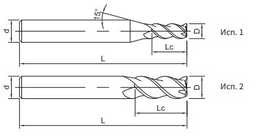 Эскиз: SP210-S3-03009 Фреза монолитная твердосплавная Gesac