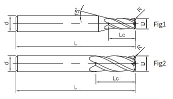 Эскиз: ST300-RH4-20050B Фреза монолитная твердосплавная Gesac
