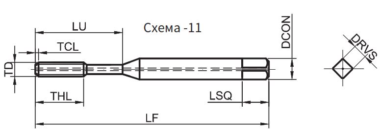 Эскиз: T118-FDC-060100C-6HX Метчик Gesac