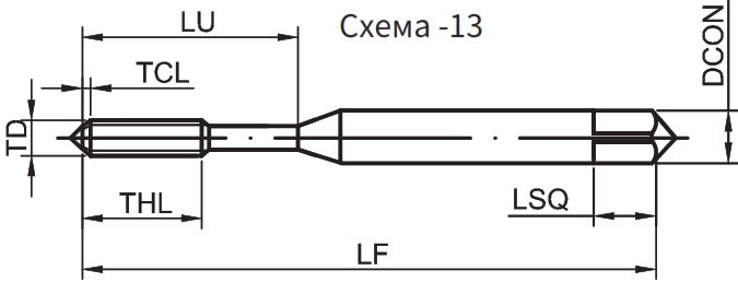 Эскиз: T118-PDN-060100B-6HX Метчик Gesac
