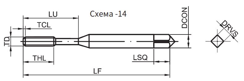 Эскиз: T118-FDN-040070C-6HX Метчик Gesac